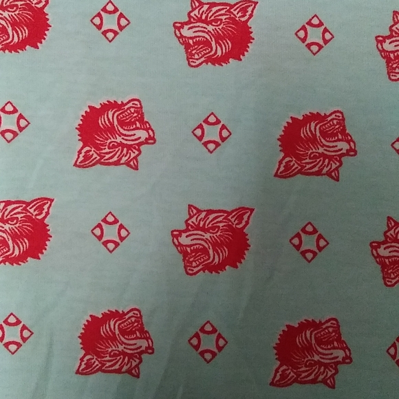 Lularoe, ChristyT - extra small light green with red wolves on it. New with tag - Picture 2 of 3